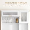 MOBILE DISPENSA CON PORTABOTTIGLIE, ARMADIETTI, RIPIANI E CASSETTO, IN TRUCIOLATO E LEGNO, 100X38X172 CM, BIANCO