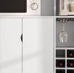 MOBILE DISPENSA CON PORTABOTTIGLIE, ARMADIETTI, RIPIANI E CASSETTO, IN TRUCIOLATO E LEGNO, 100X38X172 CM, BIANCO