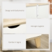 CASSETTIERA 6 CASSETTI CON MANIGLIE INTAGLIATE IN LEGNO 120X40X76 CM BIANCO E ROVERE