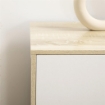 CASSETTIERA 6 CASSETTI CON MANIGLIE INTAGLIATE IN LEGNO 120X40X76 CM BIANCO E ROVERE