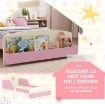 LETTO PER BAMBINI 3-8 ANNI BASSO IN LEGNO CON SPAZIO CONTENITORE E SPONDE LATERALI, 150X77X60 CM, ROSA