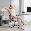 SEDIA ERGONOMICA DA UFFICIO GIREVOLE, ALTEZZA REGOLABILE E SCHIENALE A RETE, 63X65X109-119 CM, ROSA
