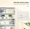 MOBILE LIBRERIA CON 2 ARMADIETTI, RIPIANI REGOLABILI E ANTE IN VETRO, 76X40X178.5 CM, BIANCO