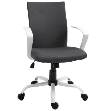 SEDIA DA UFFICIO ERGONOMICA E GIREVOLE CON ALTEZZA REGOLABILE, 61X61X89-99 CM, GRIGIO SCURO