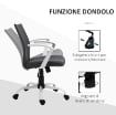 SEDIA DA UFFICIO ERGONOMICA E GIREVOLE CON ALTEZZA REGOLABILE, 61X61X89-99 CM, GRIGIO SCURO