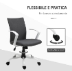 SEDIA DA UFFICIO ERGONOMICA E GIREVOLE CON ALTEZZA REGOLABILE, 61X61X89-99 CM, GRIGIO SCURO