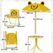 SET DA GIARDINO PER BAMBINI 2-5 ANNI CON TAVOLINO ROTONDO, 2 SEDIE PIEGHEVOLI E UN OMBRELLONE, GIALLO