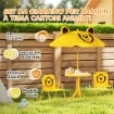 SET DA GIARDINO PER BAMBINI 2-5 ANNI CON TAVOLINO ROTONDO, 2 SEDIE PIEGHEVOLI E UN OMBRELLONE, GIALLO