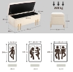 PANCA FONDO LETTO MODERNA CON SPAZIO CONTENITORE INTERNO, IN POLIESTERE BEIGE, 100X40X42 CM