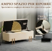 PANCA FONDO LETTO MODERNA CON SPAZIO CONTENITORE INTERNO, IN POLIESTERE BEIGE, 100X40X42 CM