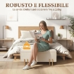 PANCA FONDO LETTO MODERNA CON SPAZIO CONTENITORE INTERNO, IN POLIESTERE BEIGE, 100X40X42 CM