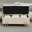 PANCA FONDO LETTO MODERNA CON SPAZIO CONTENITORE INTERNO, IN POLIESTERE BEIGE, 100X40X42 CM