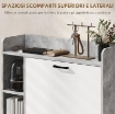 SCARPIERA SLIM CON 2 CASSETTI RIBALTABILI E 3 VANI APERTI, CAPACITÀ 15 SCARPE, 83X24X90.5 CM, GRIGIO