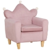 POLTRONA PER BAMBINI IN TESSUTO EFFETTO VELLUTO ROSA CON SCHIENALE A CORONA, 50.2X41.9X57.8 CM