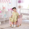POLTRONA PER BAMBINI IN TESSUTO EFFETTO VELLUTO ROSA CON SCHIENALE A CORONA, 50.2X41.9X57.8 CM