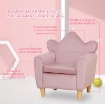 POLTRONA PER BAMBINI IN TESSUTO EFFETTO VELLUTO ROSA CON SCHIENALE A CORONA, 50.2X41.9X57.8 CM