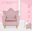 POLTRONA PER BAMBINI IN TESSUTO EFFETTO VELLUTO ROSA CON SCHIENALE A CORONA, 50.2X41.9X57.8 CM