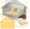LETTO PER BAMBINI 3-8 ANNI BASSO CON SPONDE LATERALI E BORDI LISCI, IN LEGNO, 143.5X74.2X54 CM, BIANCO