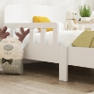 LETTO PER BAMBINI 3-8 ANNI BASSO CON SPONDE LATERALI E BORDI LISCI, IN LEGNO, 143.5X74.2X54 CM, BIANCO