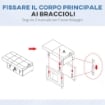 POLTRONA LETTO SINGOLO RECLINABILE SU 3 LIVELLI CON CUSCINO EXTRA 69X82X85 CM BLU