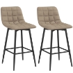 SET 2 SGABELLI DA CUCINA STILE NORDICO IN TESSUTO EFFETTO VELLUTO E METALLO 45X47X84 CM MARRONE