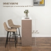 SET 2 SGABELLI DA CUCINA STILE NORDICO IN TESSUTO EFFETTO VELLUTO E METALLO 45X47X84 CM MARRONE