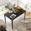TAVOLO ALLUNGABILE 4-6 POSTI ESPANDIBILE DA 120-160 CM CON GAMBE IN ACCIAIO, NERO