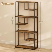 MOBILE LIBRERIA A 7 LIVELLI IN LEGNO E ACCIAIO STILE INDUSTRIALE, 83X34X180 CM, MARRONE