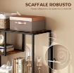 MOBILE LIBRERIA A 7 LIVELLI IN LEGNO E ACCIAIO STILE INDUSTRIALE, 83X34X180 CM, MARRONE