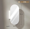 SPECCHIO BAGNO OVALE MODERNO CON ARMADIETTO E DUE RIPIANI, 45X90 CM, BIANCO