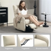 POLTRONA ALZAPERSONA ELETTRICA RECLINABILE CON TELECOMANDO E TASCA IN TESSUTO BEIGE