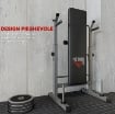 PANCA PESI PIEGHEVOLE CON 8 ALTEZZE REGOLABILI E SUPPORTO BILANCIERE IN ACCIAIO E PU, 140X73X98-122 CM, GRIGIO