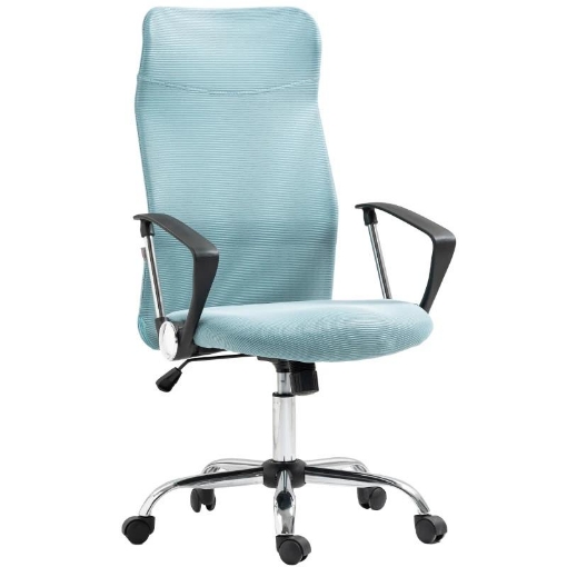 SEDIA ERGONOMICA DA UFFICIO GIREVOLE, ALTEZZA REGOLABILE E SCHIENALE A RETE, 63X65X109-119 CM, VERDE CHIARO