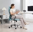 SEDIA ERGONOMICA DA UFFICIO GIREVOLE, ALTEZZA REGOLABILE E SCHIENALE A RETE, 63X65X109-119 CM, VERDE CHIARO