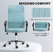 SEDIA ERGONOMICA DA UFFICIO GIREVOLE, ALTEZZA REGOLABILE E SCHIENALE A RETE, 63X65X109-119 CM, VERDE CHIARO