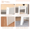 SET SCRIVANIA E SEDIA PER BAMBINI CON CASSETTO E SCAFFALE, BORDI ARROTONDATI, ETÓ 6-10 ANNI, BIANCO E LEGNO