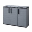 ARMADIO PATTUMIERA BASSO IN PLASTICA 3 SCOMPARTI DIMENSIONI 102X37XH 84 CM 300 LT