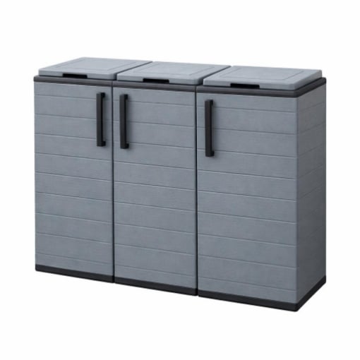 ARMADIO PATTUMIERA BASSO IN PLASTICA 3 SCOMPARTI DIMENSIONI 102X37XH 84 CM 300 LT