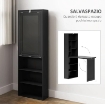 SCRIVANIA MODERNA PIEGHEVOLE CON LIBRERIA E LAVAGNA, IN LEGNO E METALLO, 98X51X153 CM, NERO