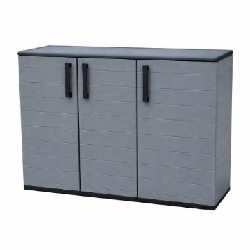 ARMADIO BASSO IN POLIPROPILENE CON 3 ANTE E RIPIANO 102 X 37 X H84 CM