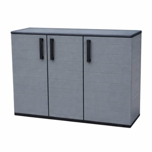 ARMADIO BASSO IN POLIPROPILENE CON 3 ANTE E RIPIANO 102 X 37 X H84 CM
