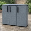 ARMADIO BASSO IN POLIPROPILENE CON 3 ANTE E RIPIANO 102 X 37 X H84 CM