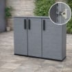 ARMADIO BASSO IN POLIPROPILENE CON 3 ANTE E RIPIANO 102 X 37 X H84 CM