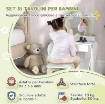 SET TOELETTA PER BAMBINA CON SPECCHIO TRUCCO E SGABELLO ABBINATO IN LEGNO, CASSETTO E CONTENITORI, BIANCO