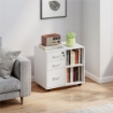 CASSETTIERA PORTADOCUMENTI DA UFFICIO CON 3 CASSETTI RUOTE SERRATURA E CHIAVI 60X40X56 CM BIANCO