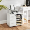 CASSETTIERA PORTADOCUMENTI DA UFFICIO CON 3 CASSETTI RUOTE SERRATURA E CHIAVI 60X40X56 CM BIANCO