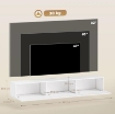 MOBILE PORTA TV FINO A 82" SOSPESO CON 3 ARMADIETTI A RIBALTA E ANTE SOFT CLOSE, BIANCO LUCIDO