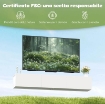 MOBILE PORTA TV FINO A 82" SOSPESO CON 3 ARMADIETTI A RIBALTA E ANTE SOFT CLOSE, BIANCO LUCIDO