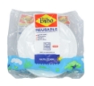 BIBO PIATTI PIANI IN PLASTICA  RIUTILIZZABILI BIANCHI DIAMETRO 21,5 CM CONFEZIONE DA 35 PEZZI