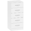 CASSETTIERA 5 CASSETTI DALLO STILE MODERNO, IN TRUCIOLATO, 40X35X85 CM, BIANCO